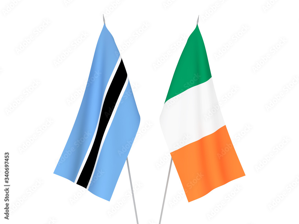 Ireland and Botswana flags Ireland and Botswana flags