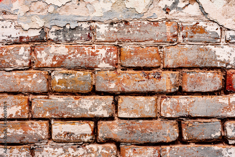 Texture, brick, wall, it can be used as a background. Brick texture with scratches and cracks Texture, brick, wall, it can be used as a background. Brick texture with scratches and cracks