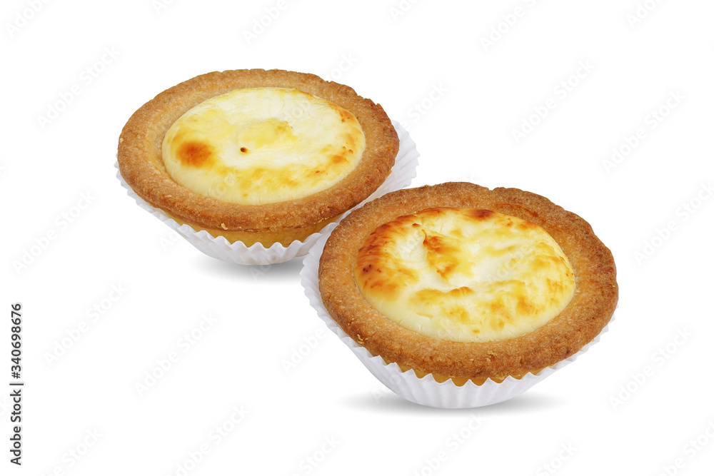 Cheese tart isolated on white background. This has clipping path. Cheese tart isolated on white background. This has clipping path.