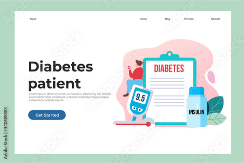 Diabetes Patient concept illustration concept for web landing page template, banner, and presentation