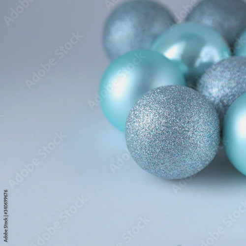 blue balls on a gray background
