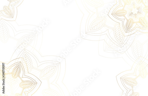 Modern luxury white background with decorative mandala flower element