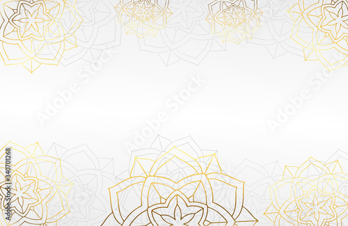 Modern luxury white background with decorative mandala flower element