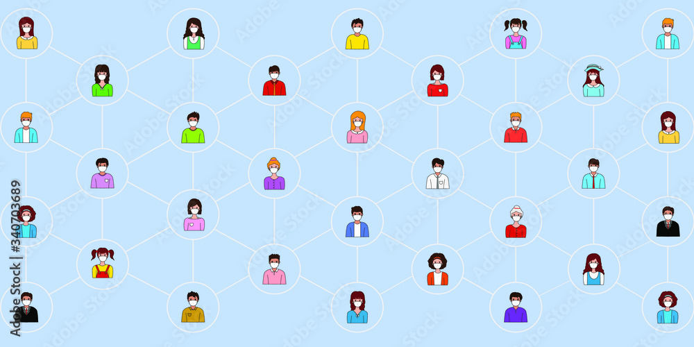 social distancing concept for preventing coronavirus covid-19 with people keeping a circular distance boundary social distancing concept for preventing coronavirus covid-19 with people keeping a circular distance boundary