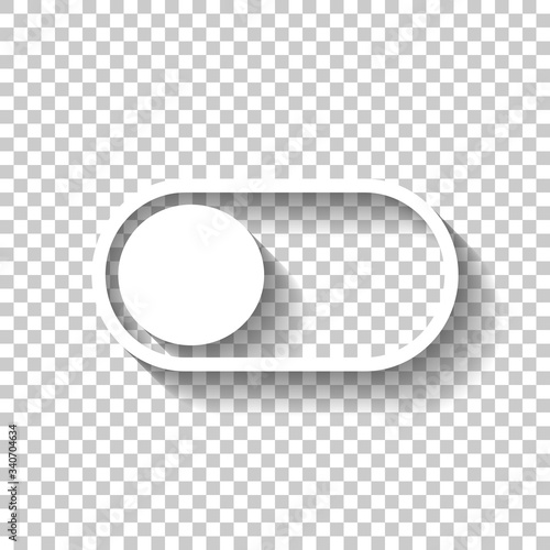 switch off, app slider. White icon with shadow on transparent background