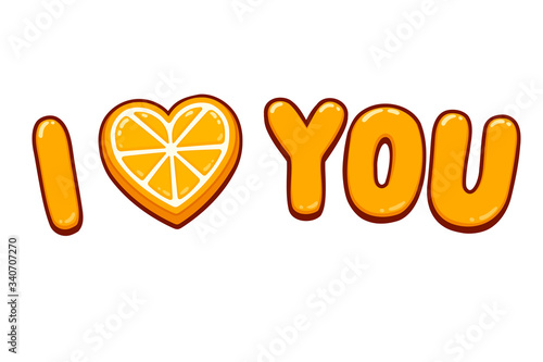 I love you with orange heart