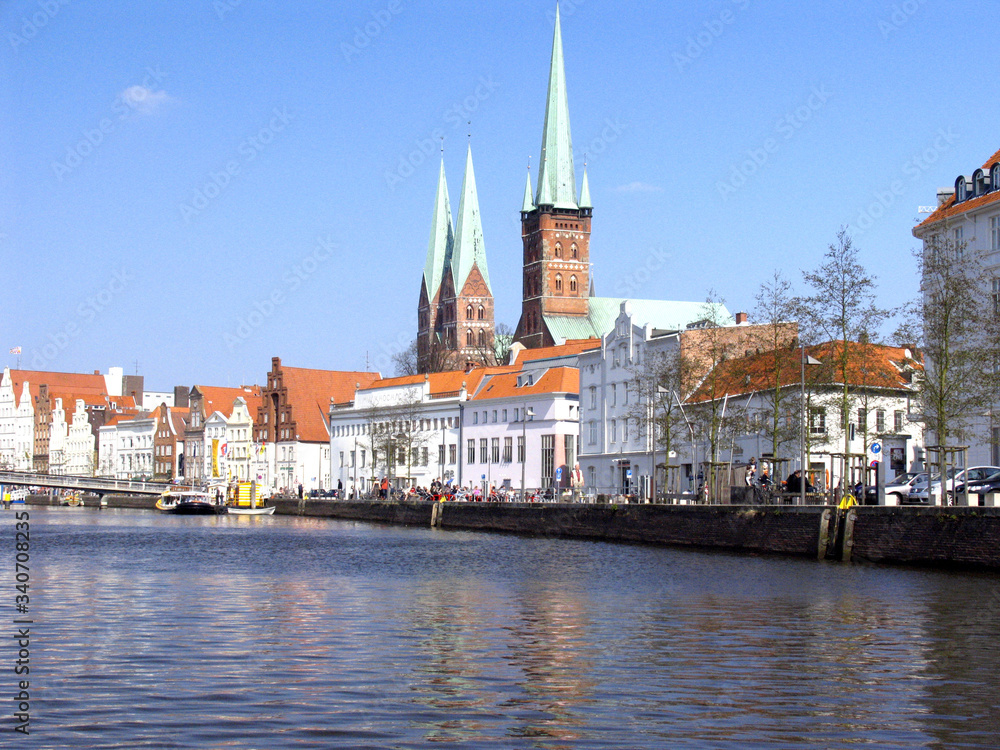 St. Petrie Church and St. Marien Church, Luebeck, Schleswig-Holstein, Germany, Europe