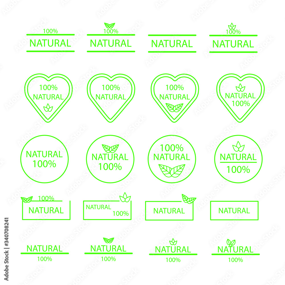 Set of thin line econ icons. Eco friendly natural product symbol. Clean and safe product sign. Vector illustration.