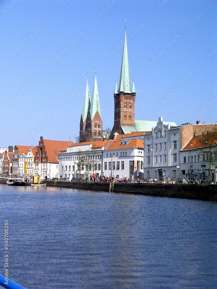 St. Petrie Church and St. Marien Church, Luebeck, Schleswig-Holstein, Germany, Europe