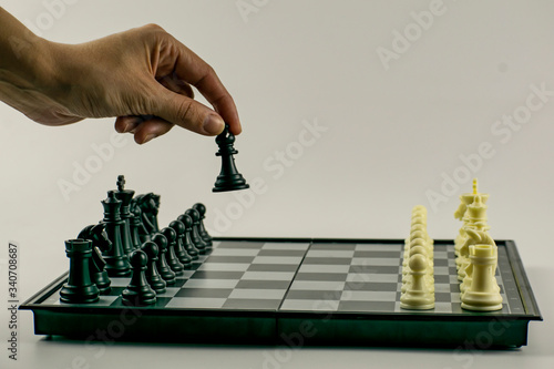 A strategic game of chess.