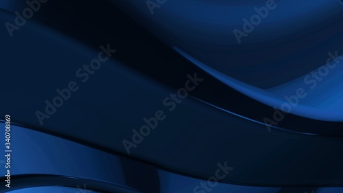 Blue abstract modern background with smooth curve lines Reflective for template,card or banner.blank space for text. 3d render illustration.