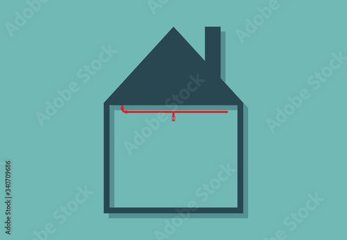 House with water sprinkler system