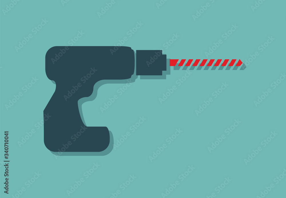 Drilling machine with red drill Drilling machine with red drill