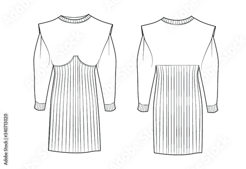 Fashion technical illustration dress