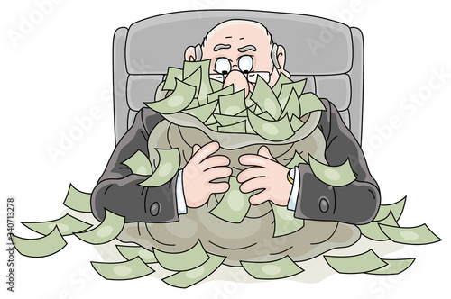 Joyful fat corrupt official...