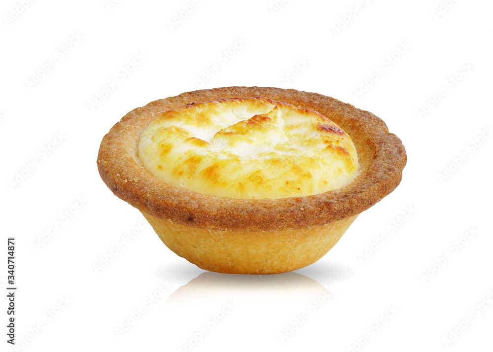 Cheese tart isolated on white background. This has clipping path.
Cheese tart isolated on white background. This has clipping path.