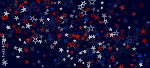 National American Stars Vector Background. USA 4th of July Labor Memorial Independence Veteran's President's 11th of November Day 