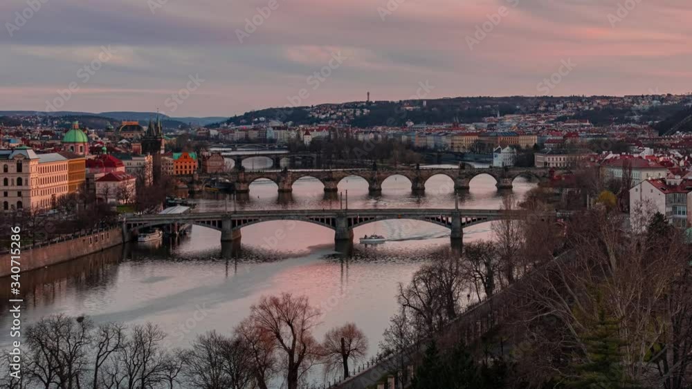 Prague time lapse view