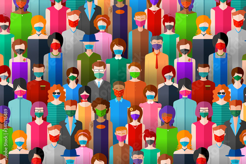 illustration of medical background people wearing mask showing prevention from deadly Novel Coronavirus 19 epidemic outbreak