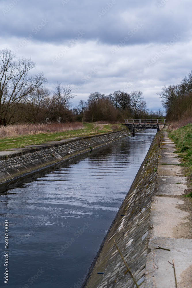 Flood water channel on the Odra River Flood water channel on the Odra River