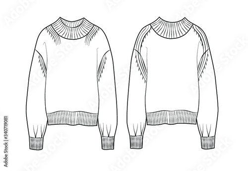 Fashion technical draw sweater