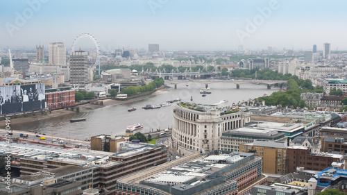 London. View of the Central part of the city from the observation deck of St. Paul's Cathedral