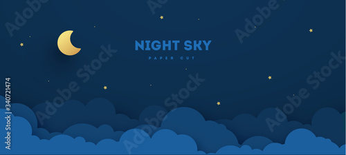 Leinwand Poster Paper cut night sky
