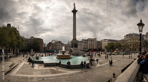 Unidentified people visit Trafalgar square London UK © othman