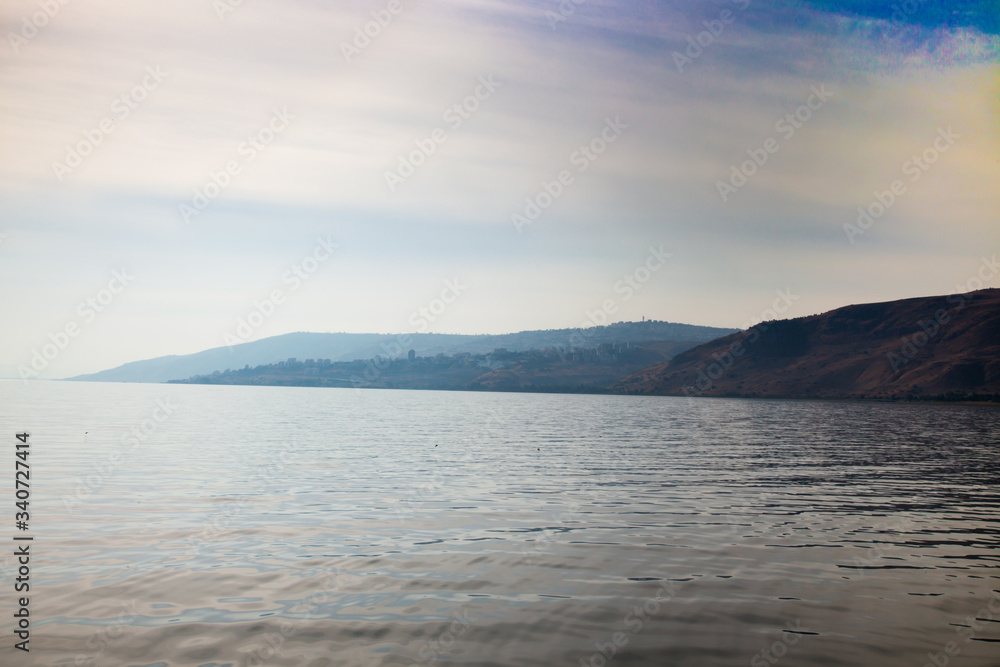 View from the Sea of Galilee near Tiberias, Israel View from the Sea of Galilee near Tiberias, Israel
