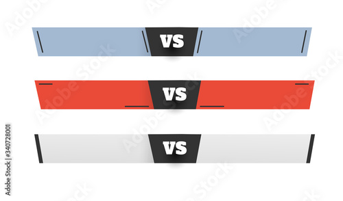 VS duel challenge vector illustration set. Versus Board of rivals, with space for text. Confrontation fight competition. Boxing martial arts mma  vector background.