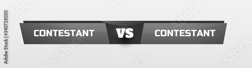 VS Logo. Versus Board of rivals, with space for text. vector illustration. Grey vs banner. football, basketball, soccer screen. vector illustration. Red with black in white background.
