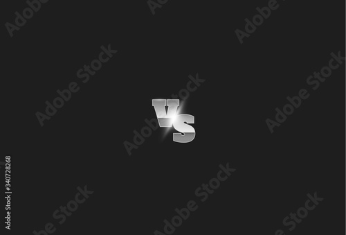 Metal versus logo in sport style vs letters for sports and fight competition. Battle vs match, game concept competitive vs. Vector illustration