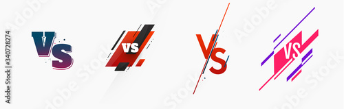 Set of different versus logo vs letters for sports and fight competition. MMA, Battle, vs match, game concept competitive vs. eps 10 Vector illustration
