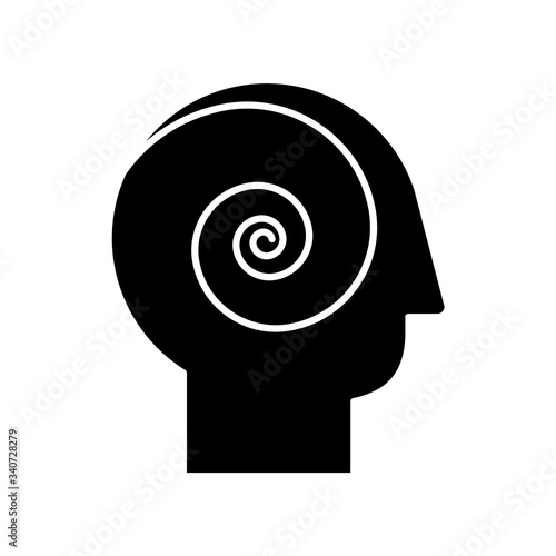 Philosophical film black glyph icon. Filmmaking style, cinematography genre silhouette symbol on white space. Psychological movie with existential questions and ideas. Vector isolated illustration