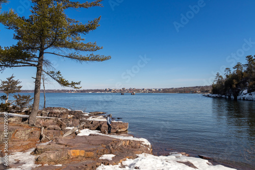 Burlington Vermont USA city downtown view from Oakledge park