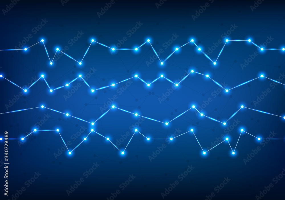 Fototapeta premium Abstract connections on blue background. Tech concept.