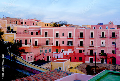 The sleepy town on the island of Ventotene, Italy.  photo