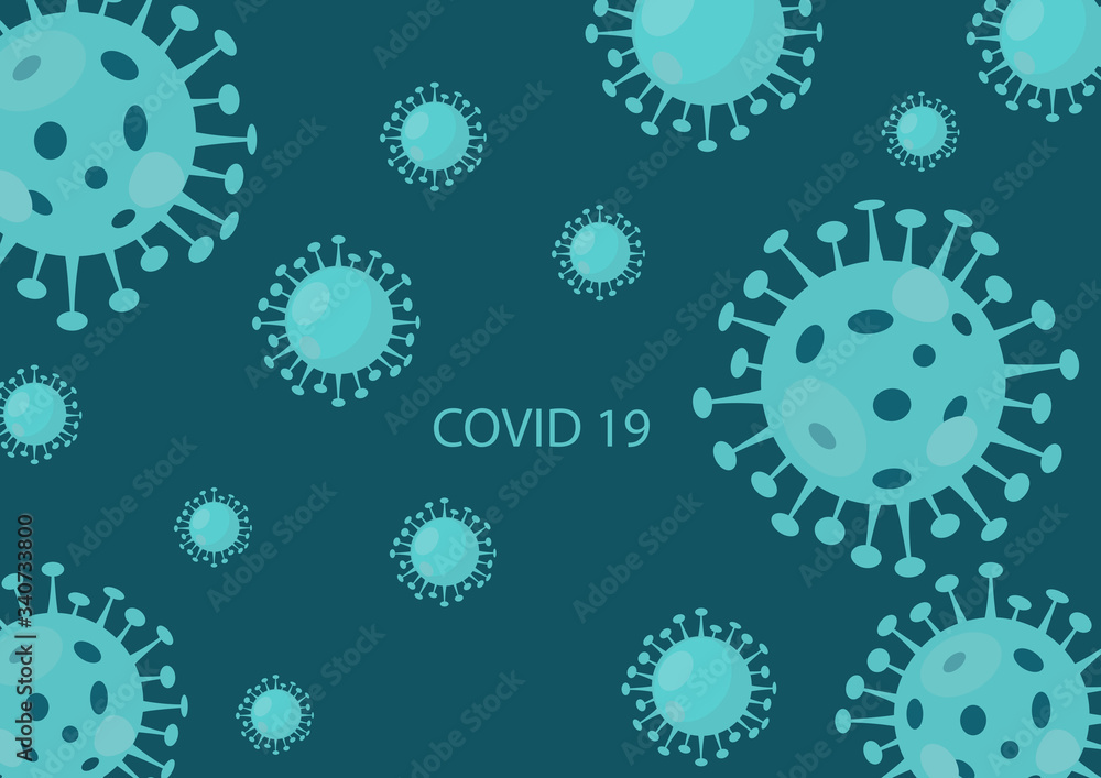 Vector virus concept design  Covid-19  green and blue