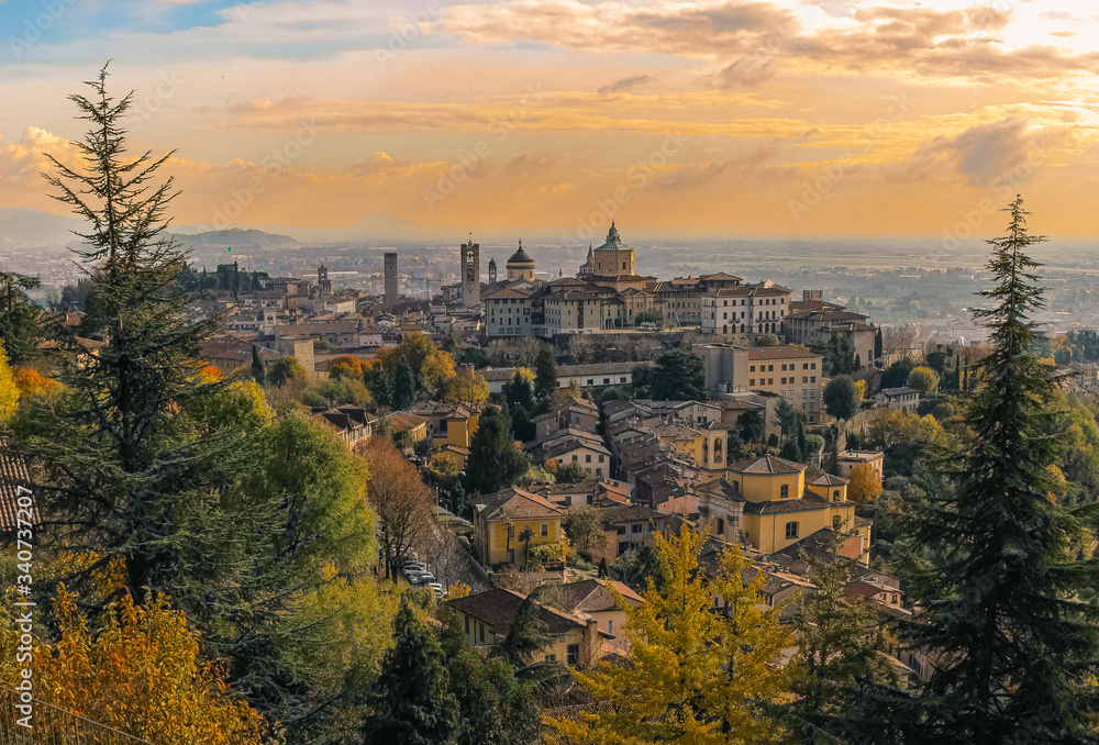 Fototapeta premium panoramic view of bergamo italy