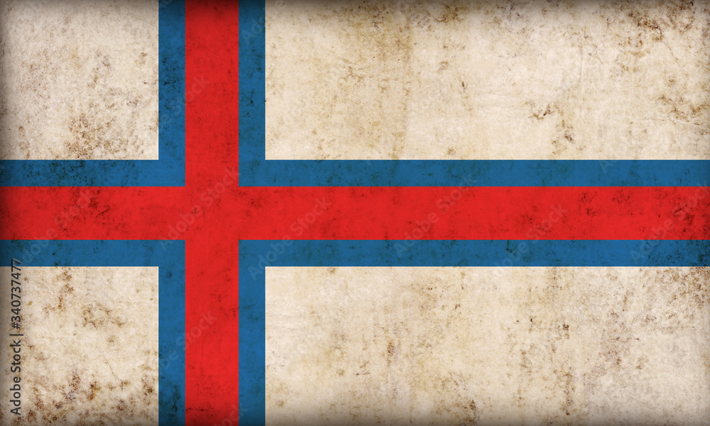 Fototapeta premium Faroe Islands flag on grunge background