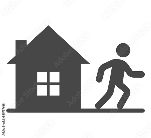 icon leave home. do not comply with quarantine. flat vector sign.