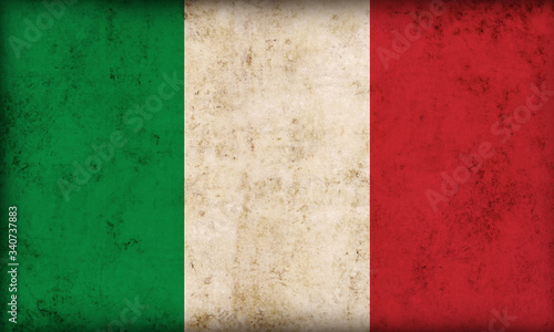 Italian flag on grunge background