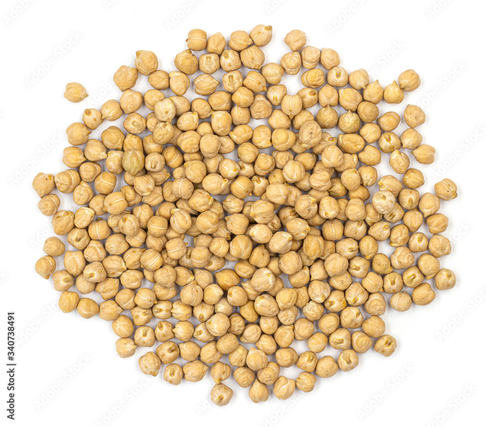 raw chickpeas Turkish lamb peas on a white background. dietary culinary product for women's health. proper nutrition for children raw chickpeas Turkish lamb peas on a white background. dietary culinary product for women's health. proper nutrition for children
