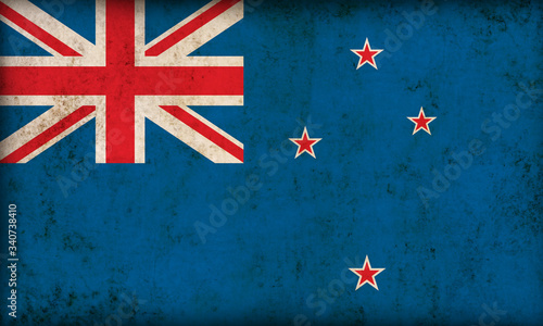 New Zealand flag on grunge background