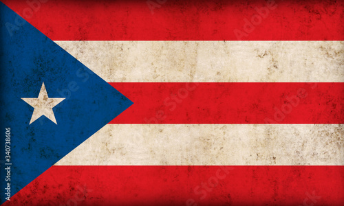 Puerto Rico flag on grunge background