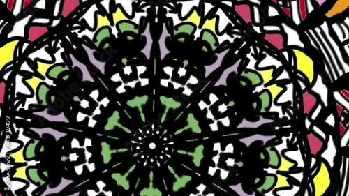 Wallpaper Mural 4K animation background motion rotating hand drawn colorful mandala with zoom in and zoom out effect. Torontodigital.ca