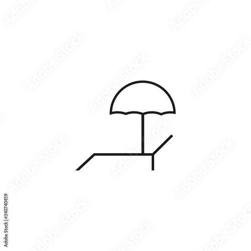 Lounger Beach Sunbed Chair vector icon . Lorem Ipsum Illustration design