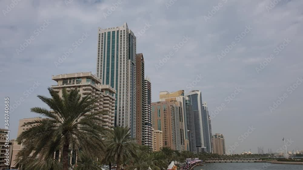 Beatiful genaral view of Sharjah street which is most popular city of UAE Beatiful genaral view of Sharjah street which is most popular city of UAE