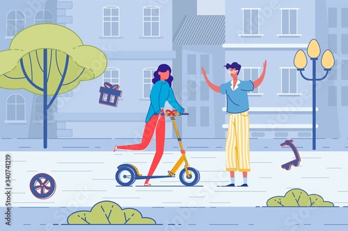 Girlfriend Giving Kick Scooter to Happy Boyfriend