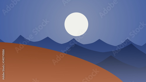 desert with ocean in background graphic design simple